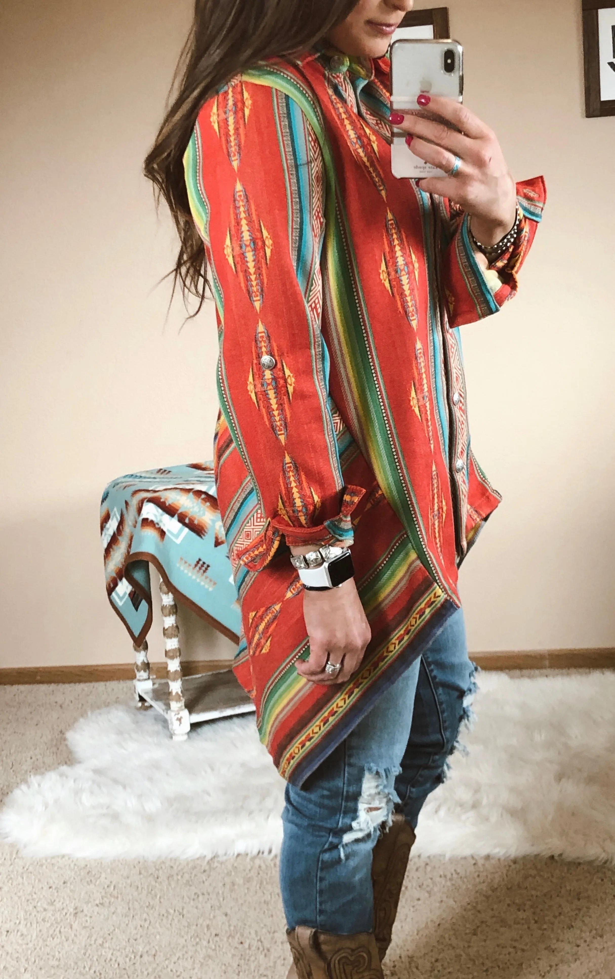 The Tammy Serape Button Down Top