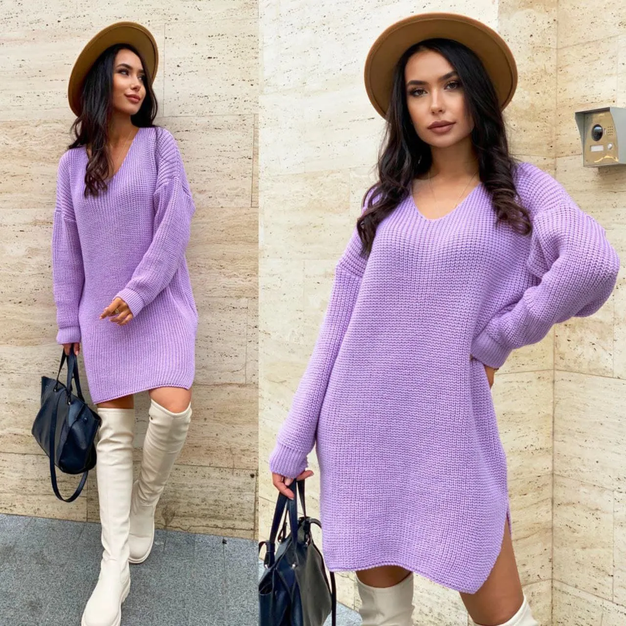 Tunic Dress Oversized XS-L Knitted Casual Wear Fashion 2023