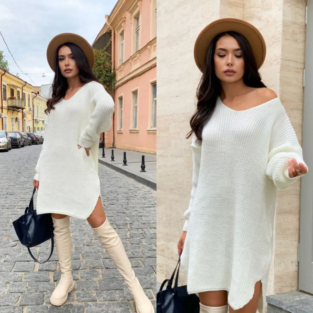 Tunic Dress Oversized XS-L Knitted Casual Wear Fashion 2023