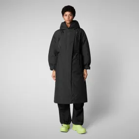 Woman's hooded parka Reira in black