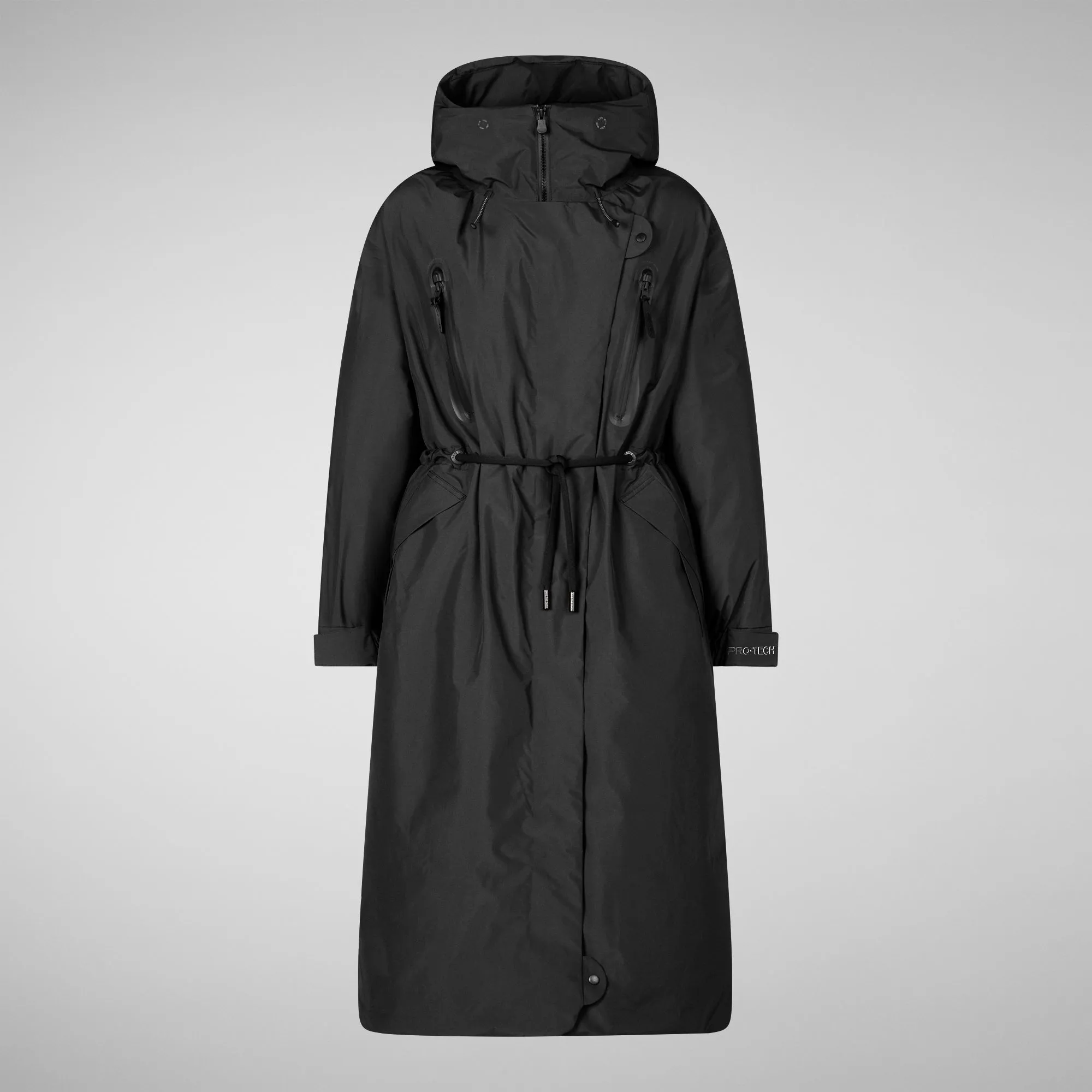 Woman's hooded parka Reira in black