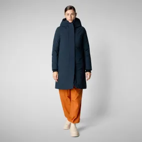 Woman's hooded parka Sienna in blue black