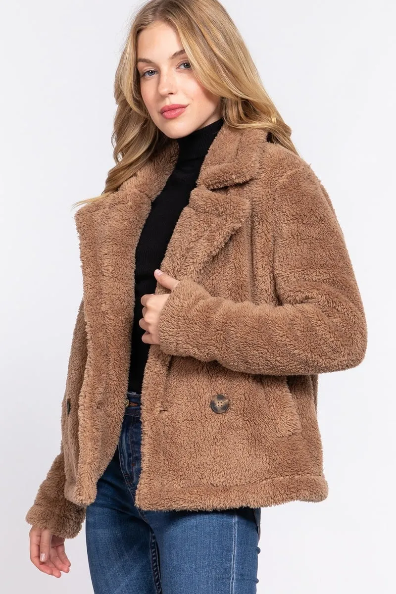 Women Faux fur sherpa jacket