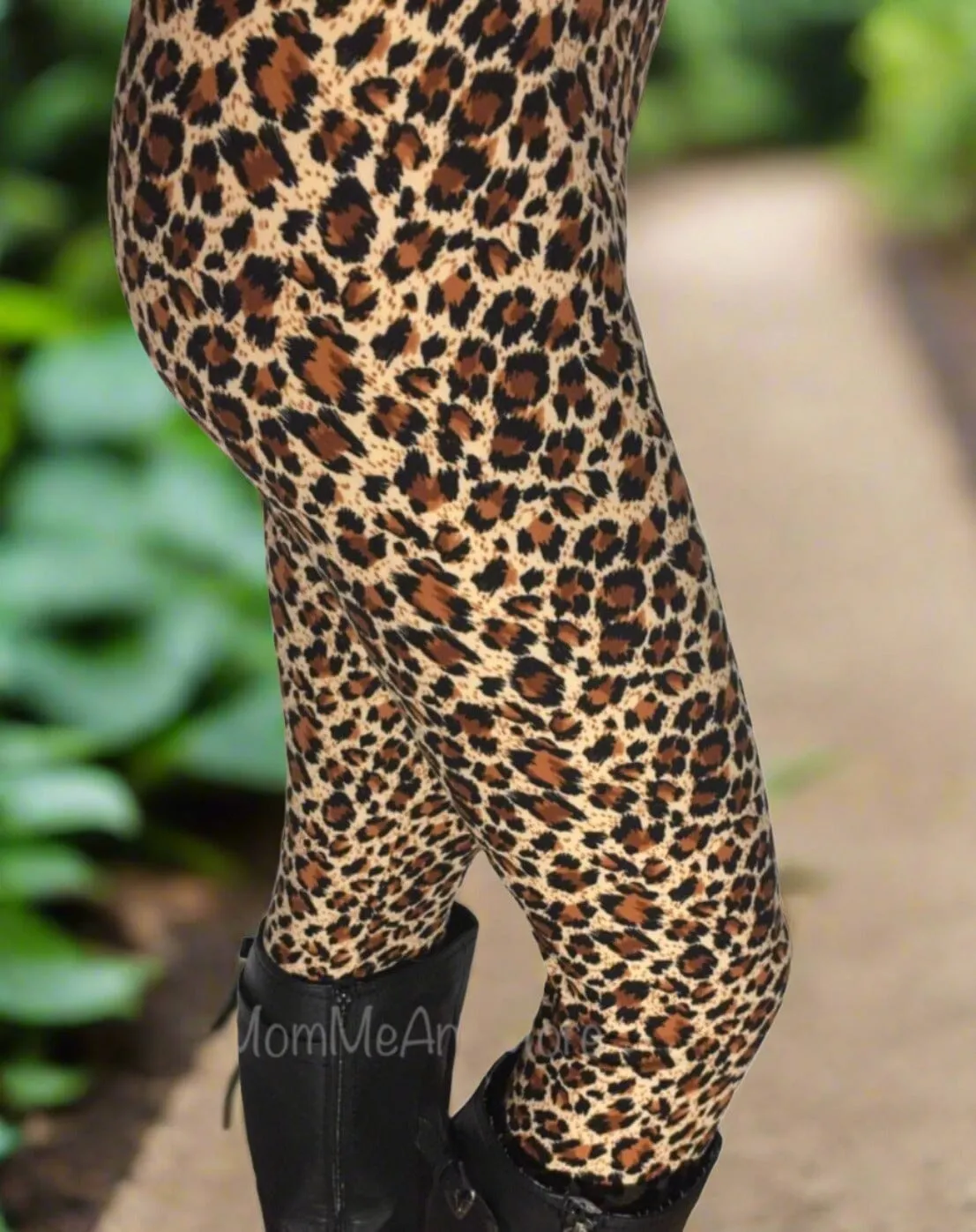 Womens Cheetah Leopard Leggings, Soft Yoga Pants, Sizes 0-18, No-Roll Waist, Brown/Black