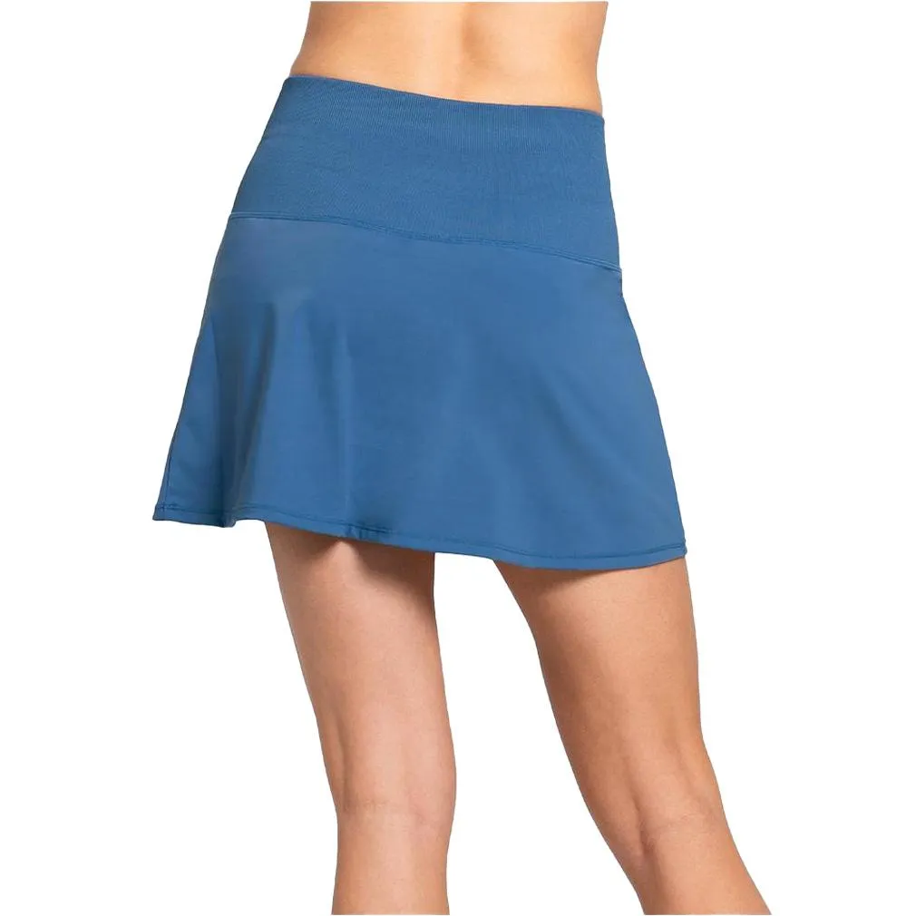 Women`s Long Baseline Tennis Skort Steel Blue