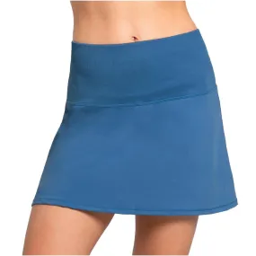 Women`s Long Baseline Tennis Skort Steel Blue