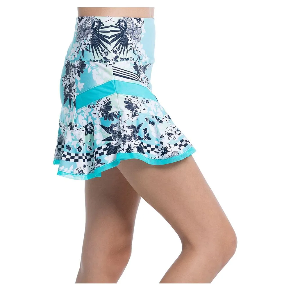 Women`s Long Garden Party Tennis Skort Cool Blue