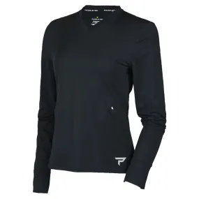 Womens Long Sleeve Performance Tennis Top Black