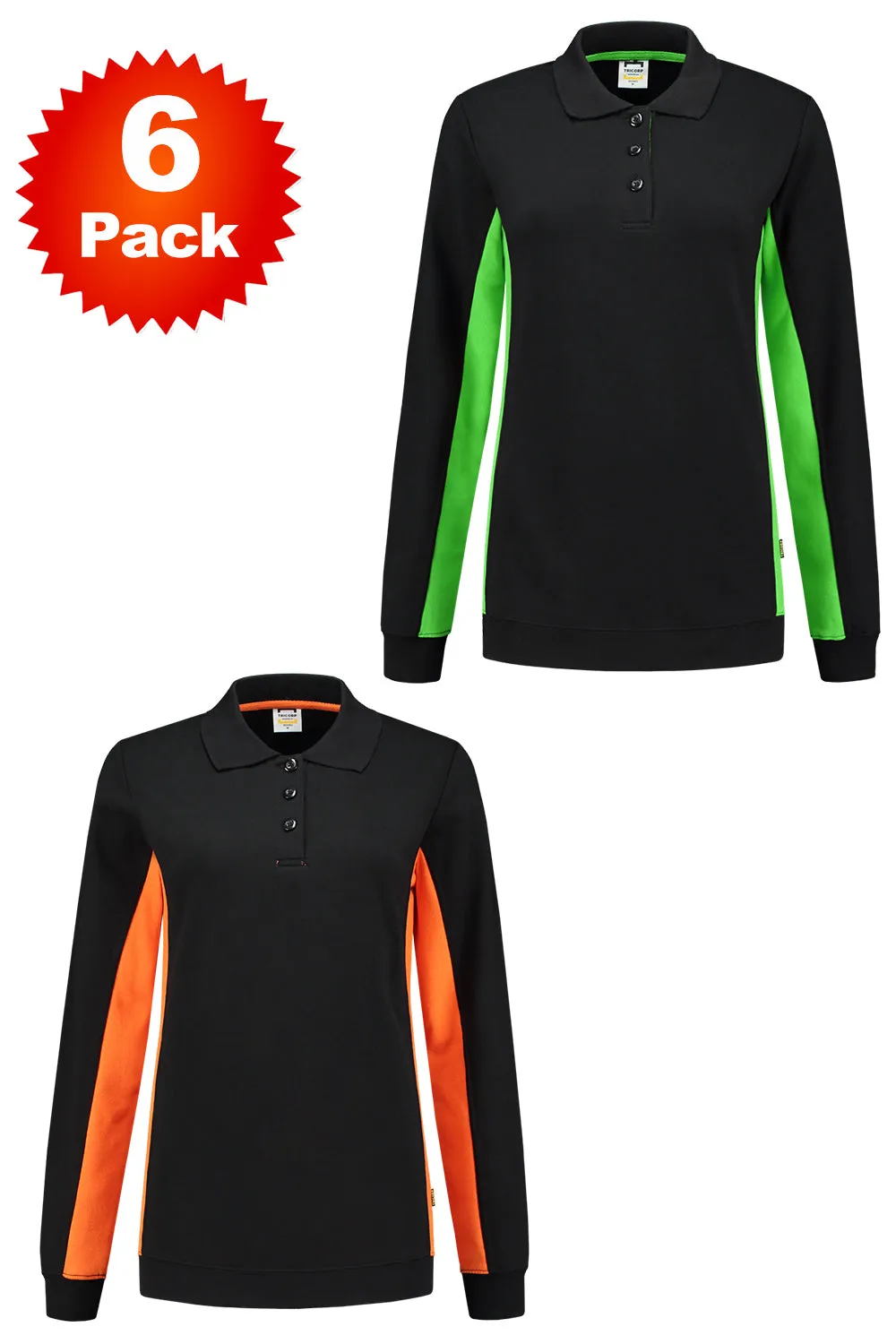 Womens Polo Collar Sweatshirt - 6/10/20 Pack