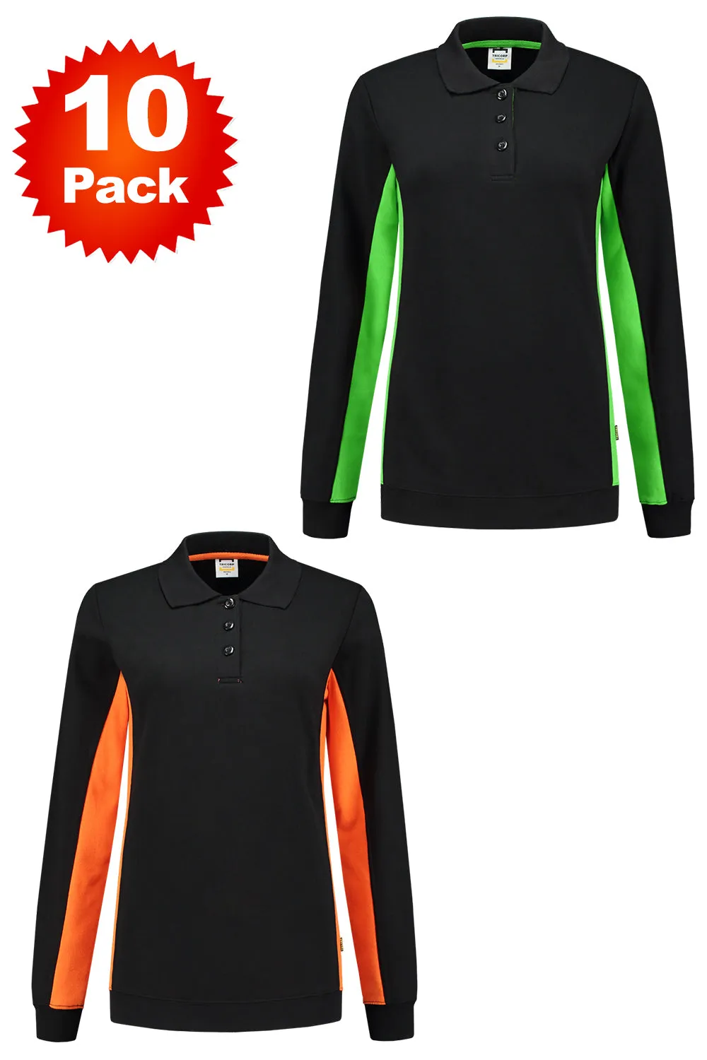 Womens Polo Collar Sweatshirt - 6/10/20 Pack