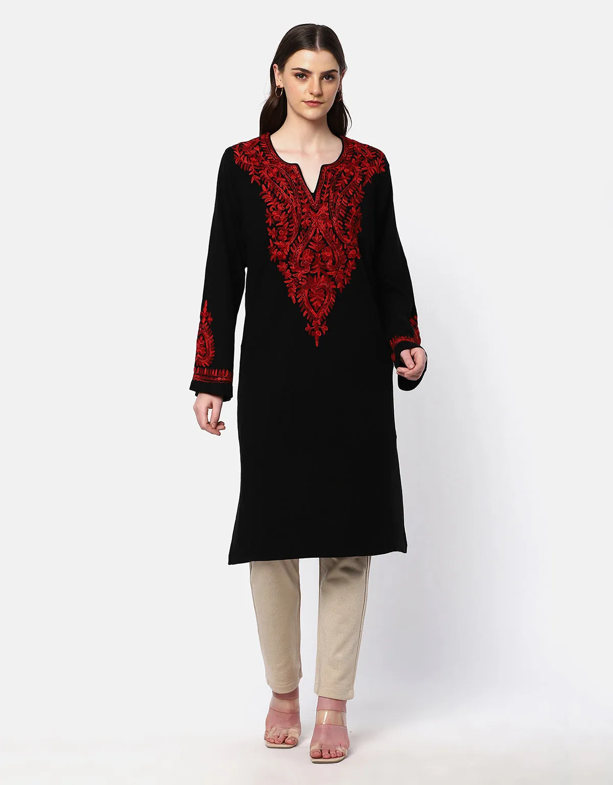 Woolen Kashmiri Embroidered Phiran